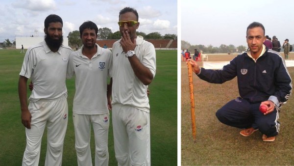 Jammu & Kashmir cricketers Samiullah Beigh (R) with Ramdayal and Mudasir (L). (PHOTO: Samiullah Beigh/Facebook)