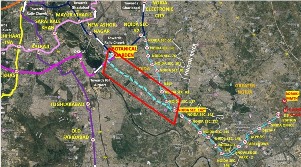 Extension of Noida metro Aqua Line (Image: PIB)