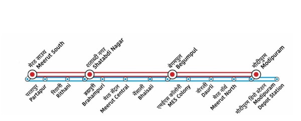 Meerut Metro project route map