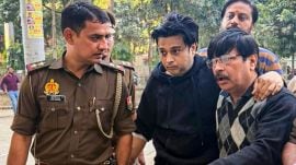 Kanpur Lamborghini crash: Shivam Mishra (centre), son of local tobacco baron K K Mishra, arrested