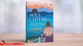 The cerulean cover of Inez Baranay's Soul Climate.