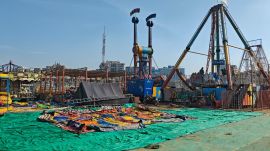 The amusement ride area of Surajkund Mela has been temporarily closed as a precautionary measure.