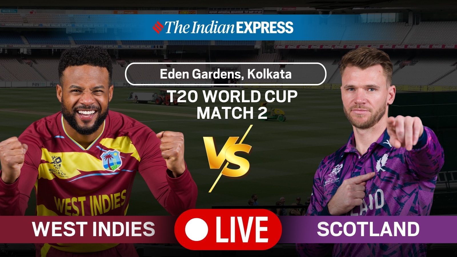 West Indies vs Scotland Live Score, T20 World Cup Match: Shai Hope’s men eye winning start in Kolkata; Toss, Playing XI updates
