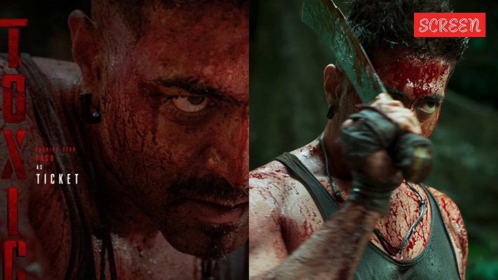 Toxic poster: After ‘Raya’, Yash appears as ‘Ticket’ in a clean-shaven look, with blood splashed across his face