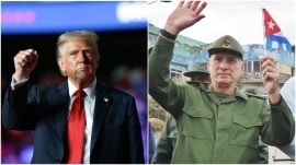 US President Donald Trump and his Cuban counterpart Miguel Díaz-Canel.