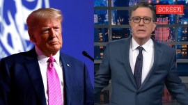 Donald Trump and Stephen Colbert