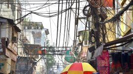 Hanging electric cables in Chandni Chowk soon to soon be history