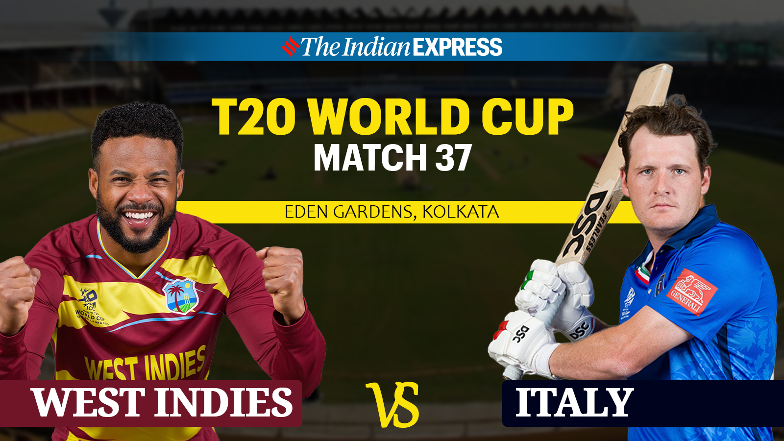 West Indies vs Italy Live Score, T20 World Cup 2026: WI 63/2 in 8 overs; Shai Hope raises 2nd consecutive fifty