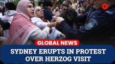 Moment: Protesters Clash With Police in Sydney Over Israeli President Herzog’s Visit