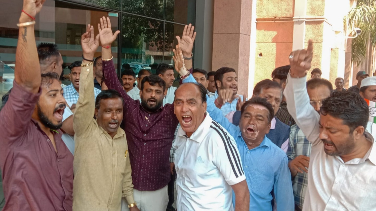 Ahead of Budget meet: Congress workers clash with police outside Gandhinagar civic body office Ahead of Budget meet: Congress workers clash with police outside Gandhinagar civic body office