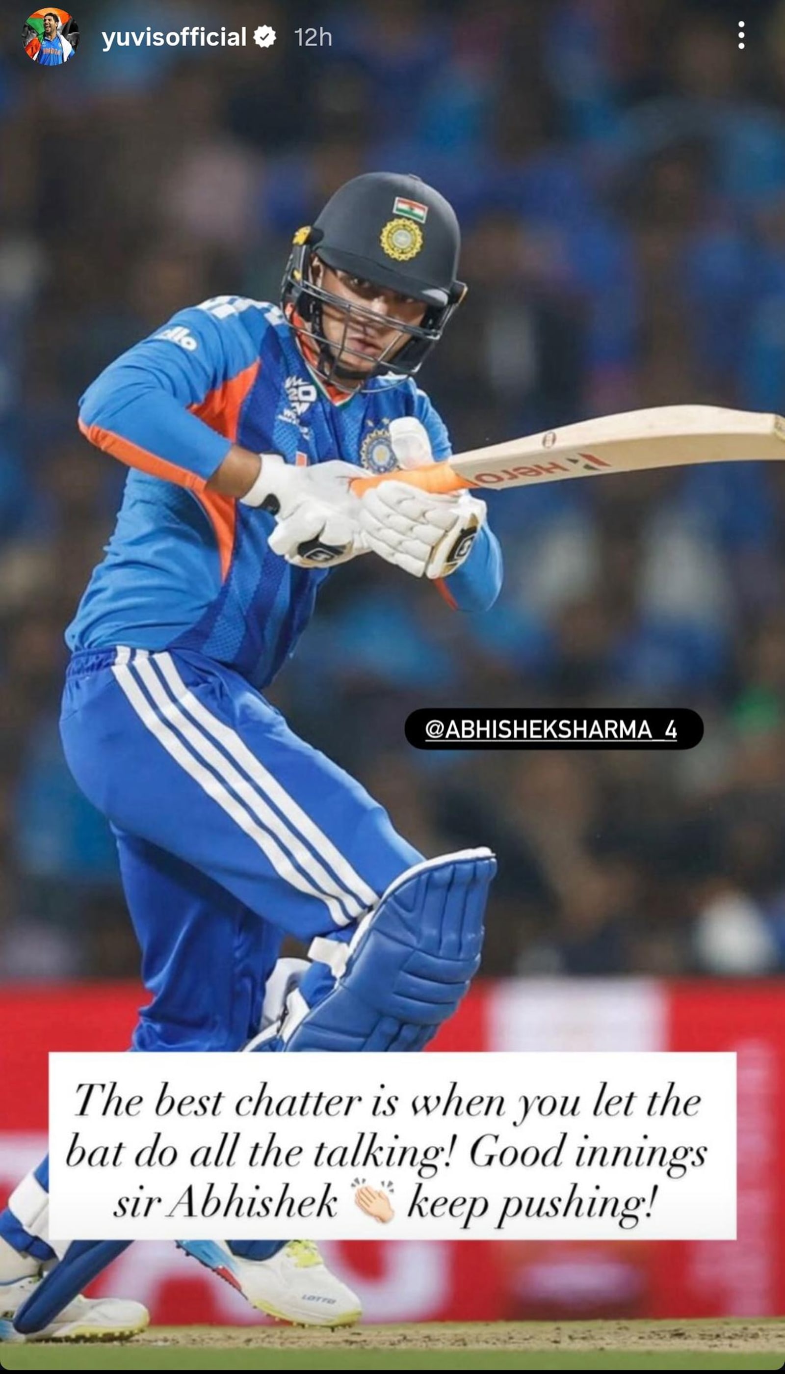 Abhishek came into the tournament on the back of some utterly astonishing form in T20Is. (Yuvraj Singh Instagram)