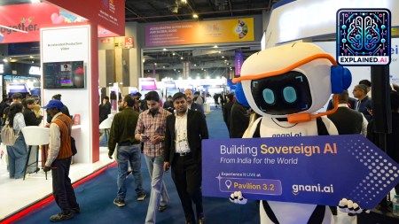 Visitors during the India AI Impact Summit 2026, at Bharat Mandapam, in New Delhi, Tuesday, Feb. 17, 2026. (PTI Photo)