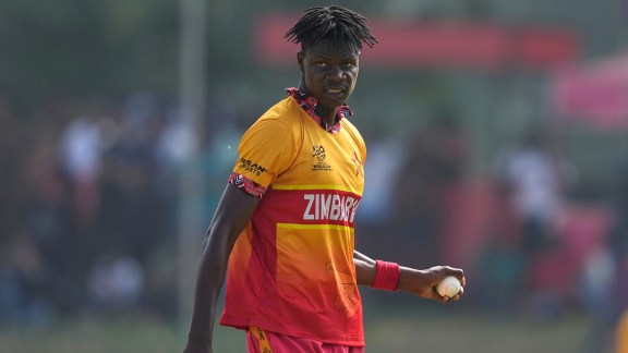 Muzarabani struck early to remove Jatinder Singh, Aamir Kaleem and Karan Sonavale, putting Zimbabwe firmly in control. (AP Photo)