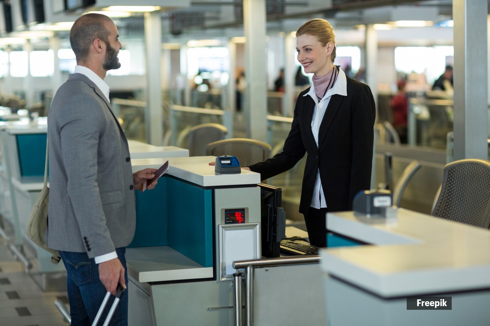 A check-in counter 