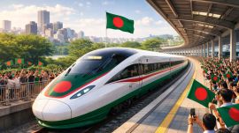 The manifestos for Bangladesh election 2026 underscores the focus on rail infrastructure development. (Image generated using AI)