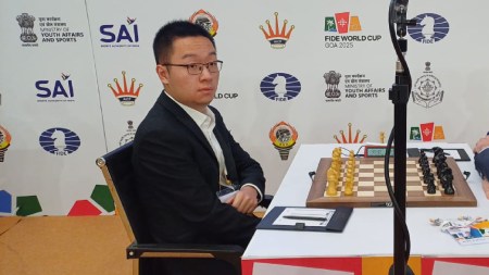 Chinese grandmaster Wei Yi at the FIDE World Cup in Goa. (Express photo by Amit Kamath)