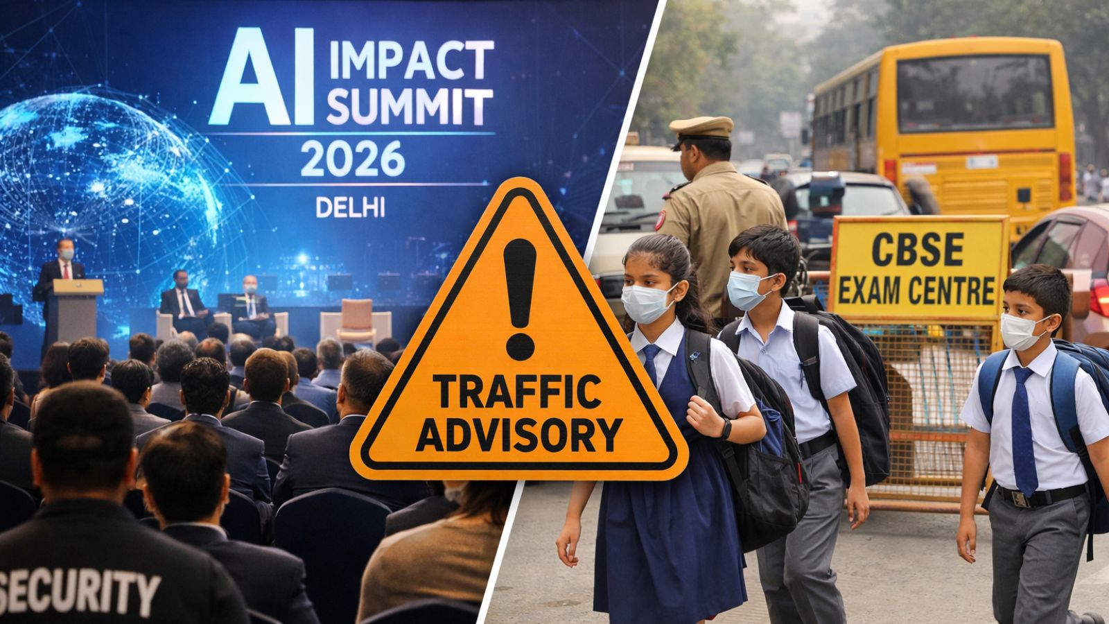 AI Impact Summit 2026 in Delhi: Traffic advisory issued for school students as CBSE exams begin on Feb 17