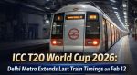 Delhi Metro update: Last train timings extended on Feb 12 for ICC T20 World Cup 2026 (Image generated using AI)