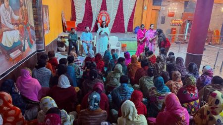 A team led by Dr Nikhil Sapre interacting with the villagers of Dharashiv district regarding the project to roll out a financial literacy module of international standards for Class 8 students and other higher classes from May.