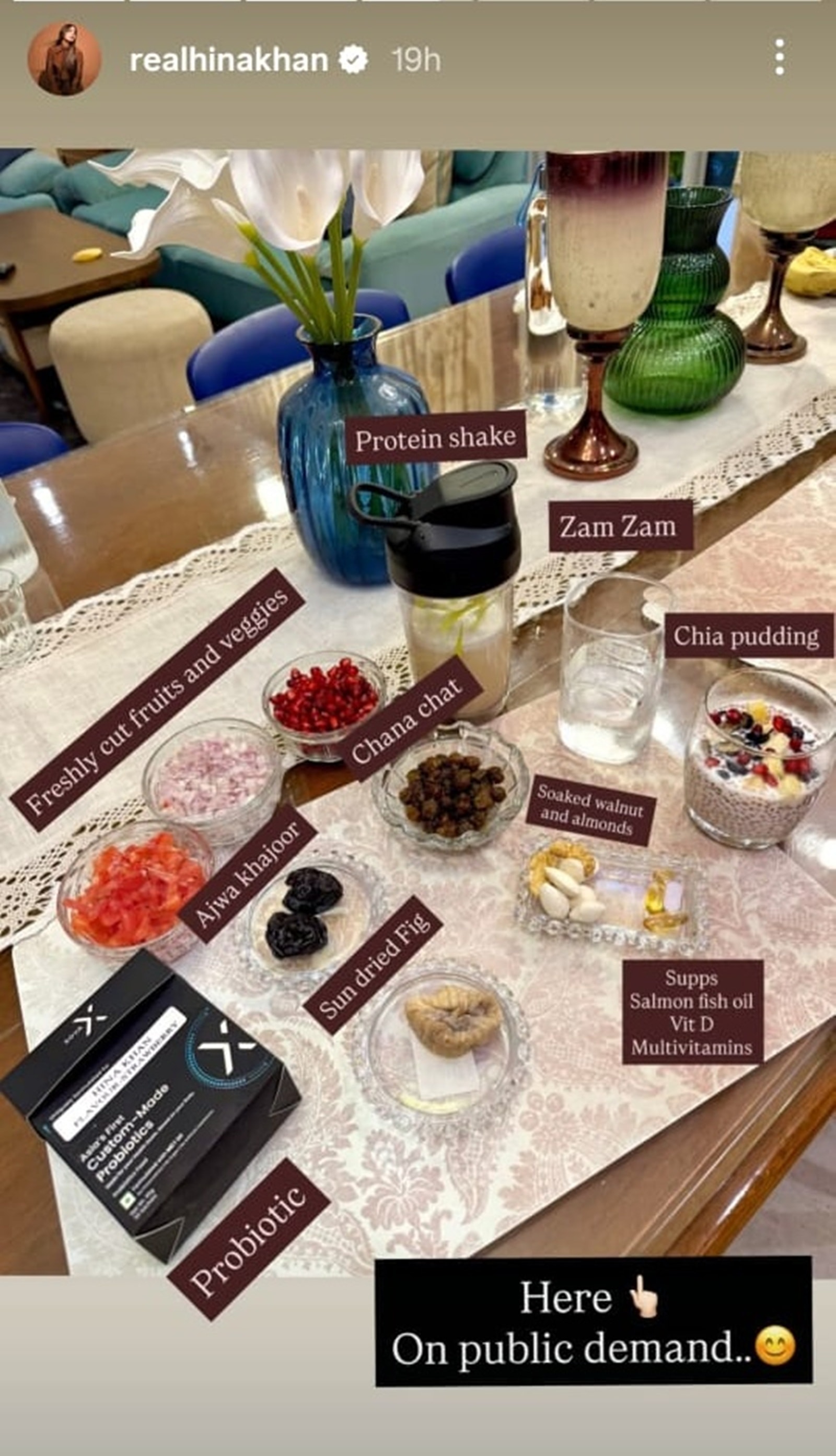 Hina Khan em seu prato Iftar