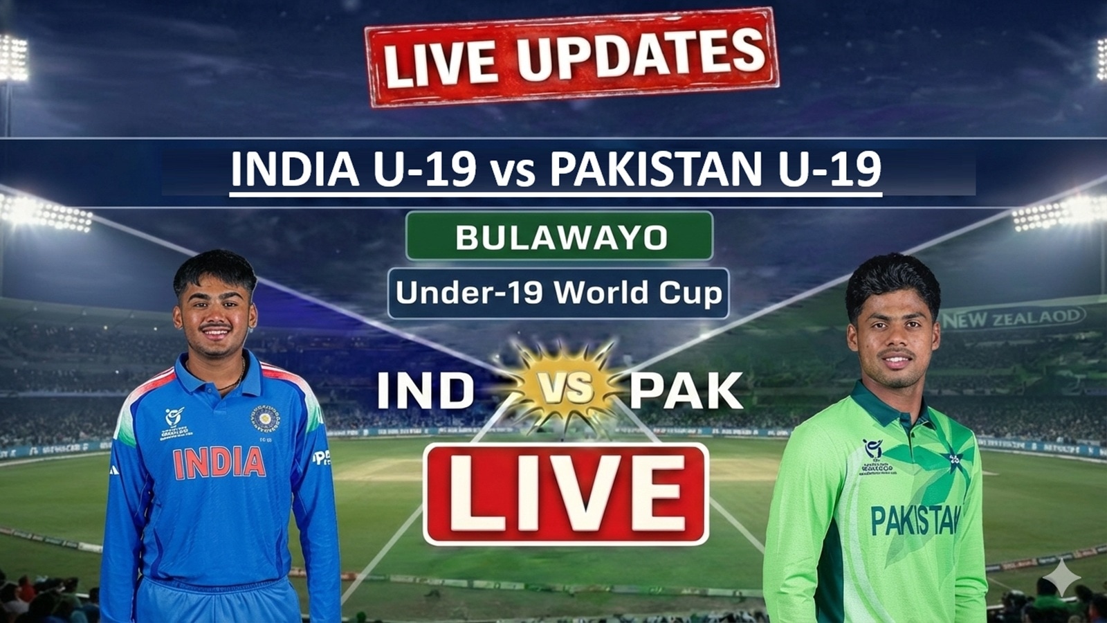 India vs Pakistan Live Cricket Score, U19 World Cup: IND 24/0 in 3 over; PAK win toss and bowl first