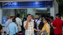 IndigPassengers stand in a queue at the ticketing counter of Indigo airlines for various reasons like baggage claim, ticket cancellation etc, as hundreds of Indigo flights are cancelled and delayed in the wake of the new Flight Duty Time Limitation (FDTL) norms, at Chhatrapati Shivaji Maharaj International Airport terminal 01 in Mumbai on 06 December 2025. Express photo by Sankhadeep Banerjee, 06.12.2025 o