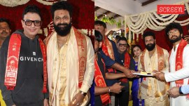 Rishab Shetty attends Jai Hanuman's puja ceremony.