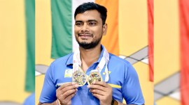 File image pf para-shuttler Manoj Sarkar. (PHOTO: Manoj Sarkar via X)