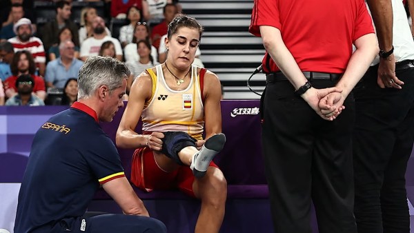 Marin wobbled and collapsed at not just the grandest arena of Istora, but again at the greatest stage of the Olympics - Paris 2024.. (Reuters Photo)