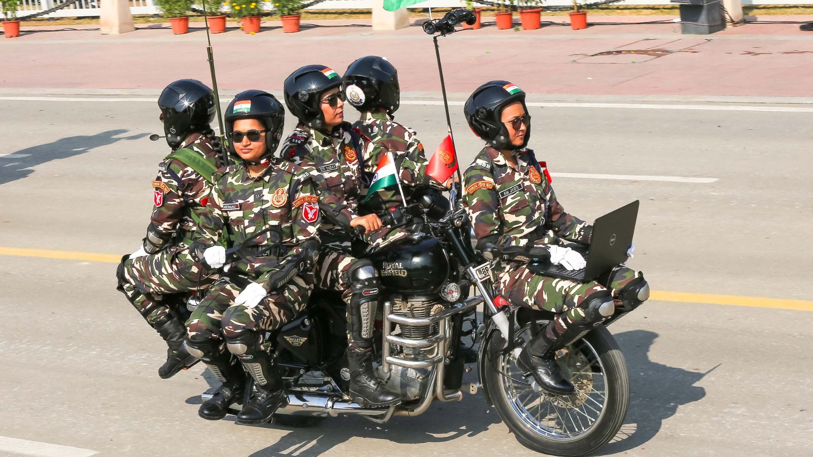 History of motorcycle display teams who perform during R-Day parades