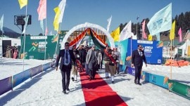 Jammu and Kashmir Chief Minister Omar Abdullah during the inaugural ceremony of the 6th Khelo India Winter Games