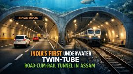 India's first underwater twin-tube Road-cum-Rail tunnel