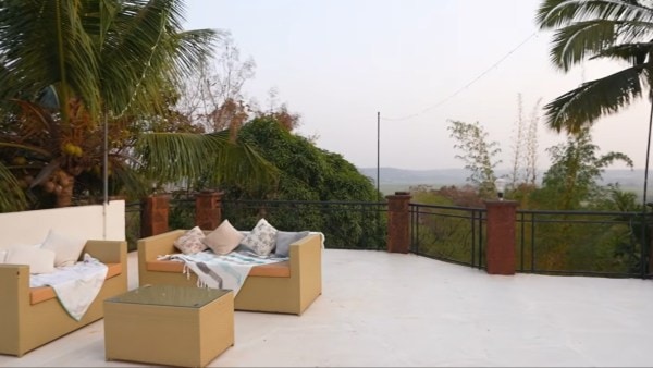 Inside Sameera Reddy’s Goa bungalow. (Pic: mashable India/YT)