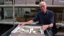 The dinosaur is thought to have been walking along the side of a waterway when it made the footprint. It took millions of years for the footprint to fossilise and turn into sandstone. (Image: The University of Queensland)