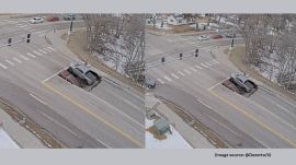 The pickup truck driver managed to climb out of the sinkhole without assistance