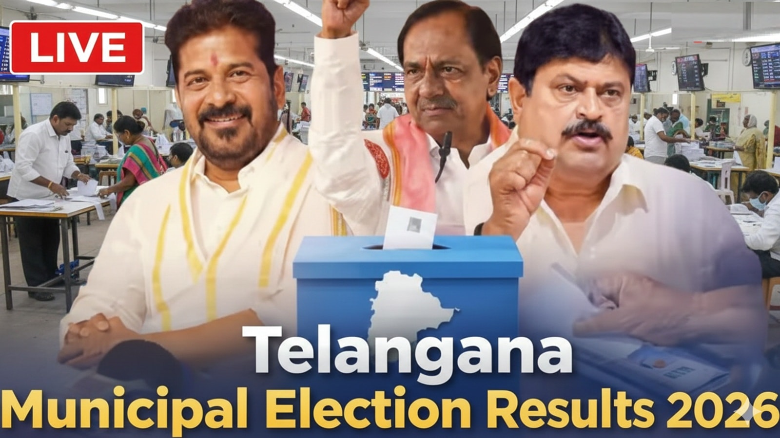 Telangana Municipal Election Results 2026 Live Updates: Congress hopes for clean sweep as lead extends, party workers begin celebrations at Hyderabad HQ