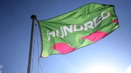 A flag bearing the logo of The Hundred. (Photo: ECB)