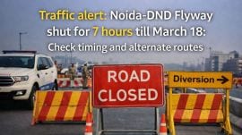 Noida–DND Flyway will remain closed for seven hours daily till March 18 as per the latest traffic advisory. (Image generated using AI)