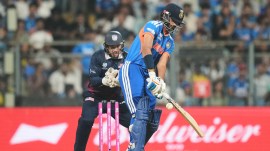 Axar and captain Suryakumar Yadav steadied the innings with a crucial partnership to help India recover from a precarious position. (AP Photo)