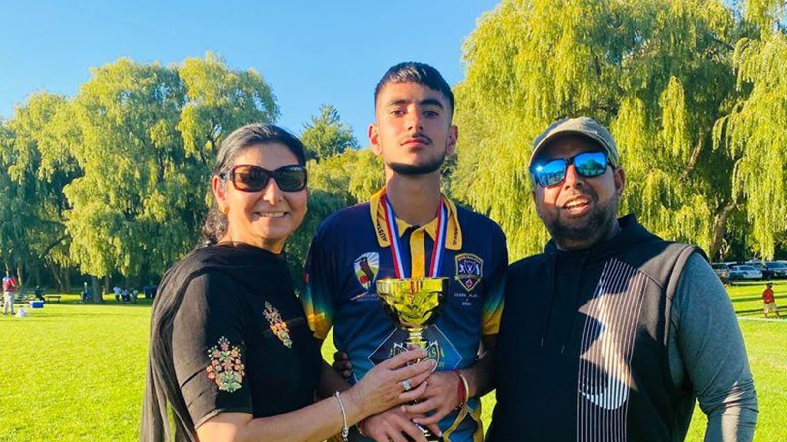 A young Yuvraj Singh Samra with his parents Baljeet Samra and Hoshiar Samra (Image via special arrangement)