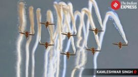 During the half-hour performance, the Hawk Mk-132 jets executed complex manoeuvres
