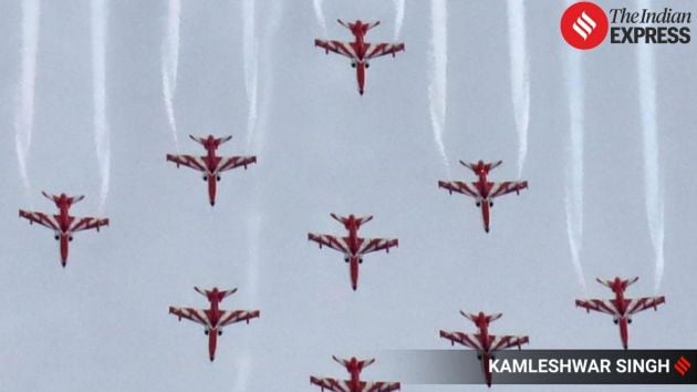 The pilots executed complex manoeuvres including loops barrel rolls inverted flying and steep dives