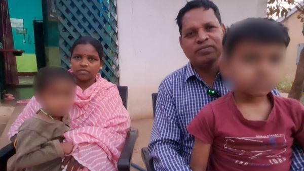 Ramdayal Kumhre and his wife Sanmati and two IVF children