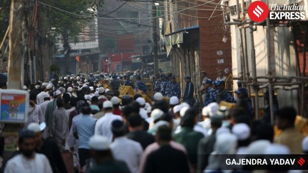 Muslims offered Eid-ul-Fitr prayers in West Delhi's Uttam Nagar on Saturday under heavy security,
