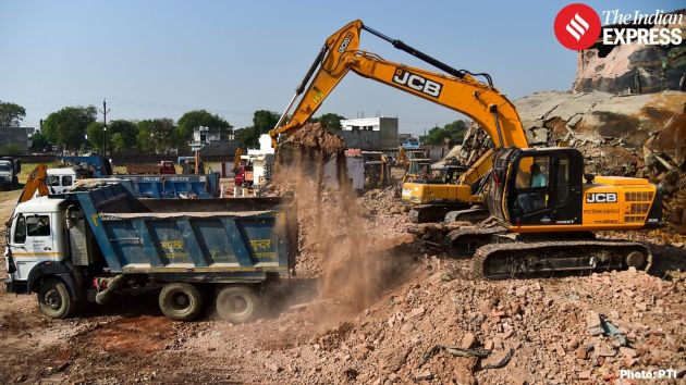According to police, a corner of the roof caved in, triggering the collapse of nearly half of the structure