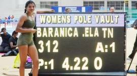 Baranica Elangovan set a new national record in women's pole vault. (CREDIT: AFI)
