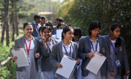 Students coming out from the examination centre