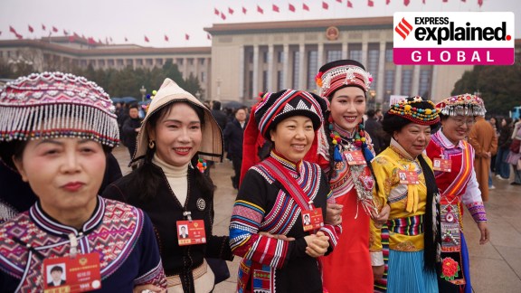 Ethnic minority delegates arrive to attend the Chinese People's Political Consultative Conference (CPPCC) at the Great Hall of the People in Beijing, March 4.