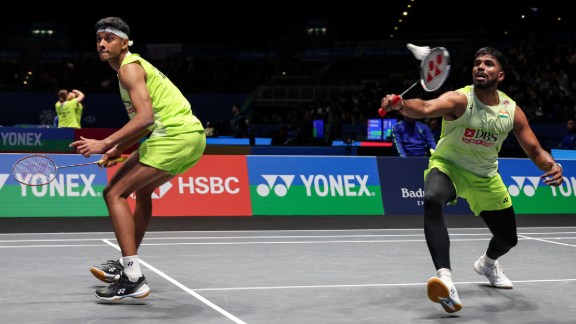 Chirag Shetty & Satwiksairaj Rankireddy in action at the All England Open 2026. (PHOTO: Badminton Photo)