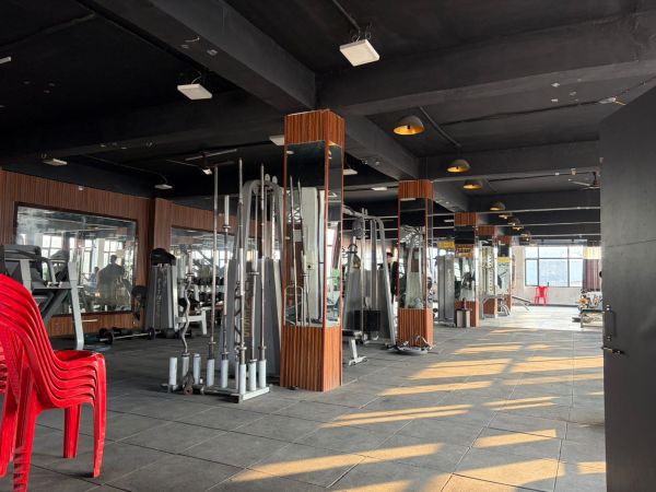 Deepak's largely empty gym. (Express Photo)